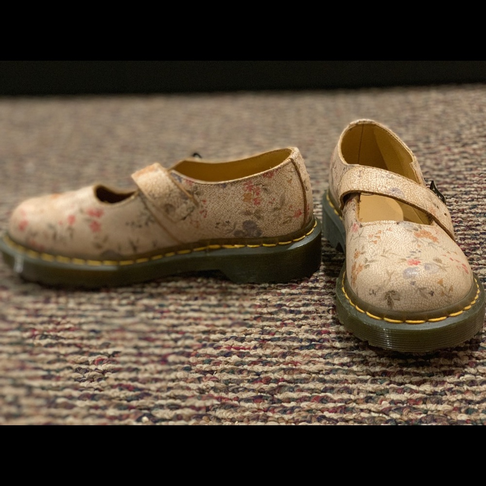 Pink crackle floral AirWair Docs. Size 6.